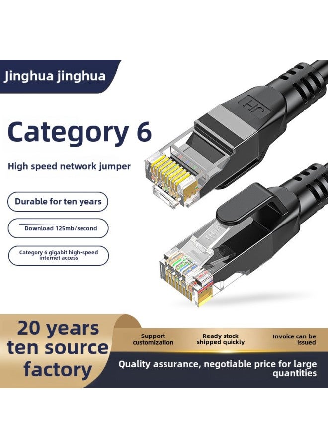 Jinghua Network Cables Category 6 Gigabit Unshielded Household 8-Core Network Cables Finished Switches Super Category 6 Twisted Pair Network Cables-Color:Black-Line Length:15 M - Image 2